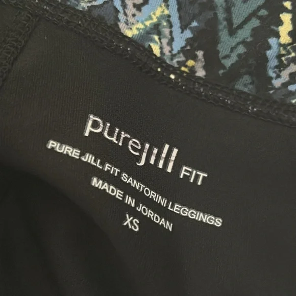 NWT J. Jill pure Jill fit Santorini leggings black texture print size XS - Picture 4 of 5